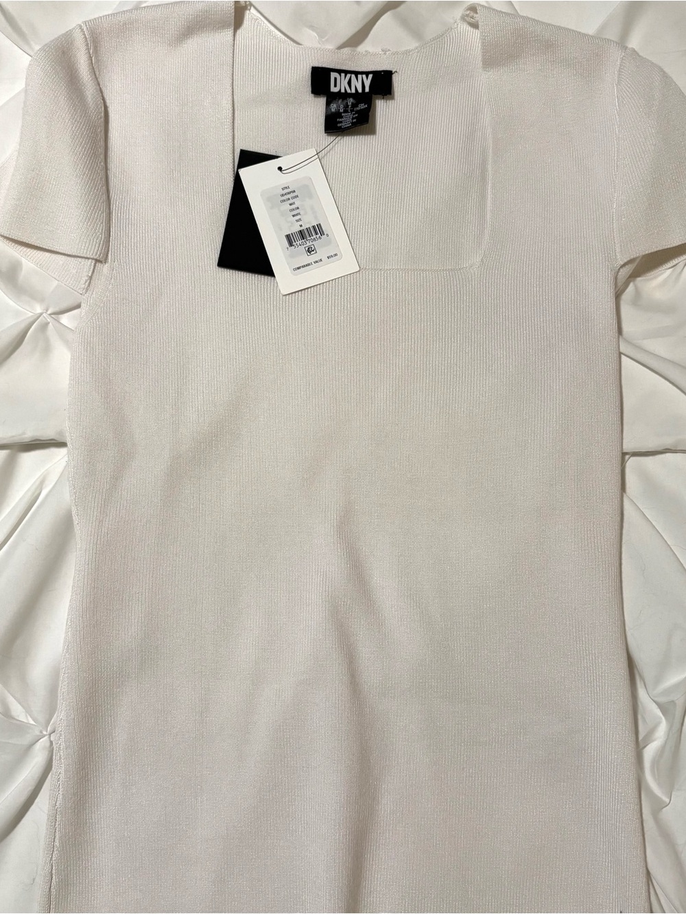 DKNY Square Neck Dressy Knit Tee, Size Small and NWT